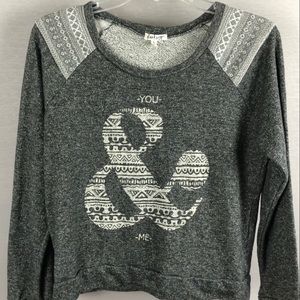 Kiss &.Cry Graphic “You & Me” Sweatshirt SZ L